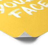 Poster Jaune J'aime votre citation de typographie du visa (Coin)