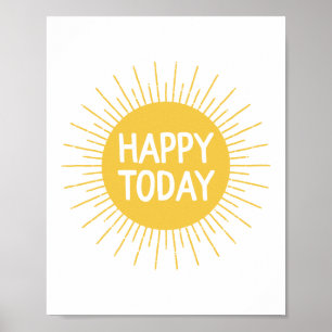 Poster Jaune Joyeux aujourd'hui Inspirational Sun Citatio