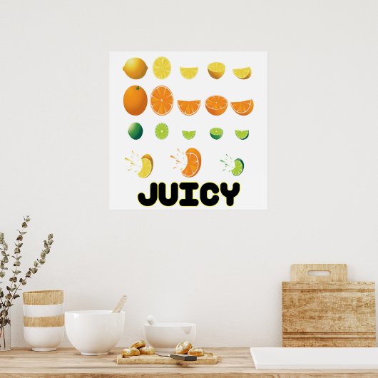 Poster Jaune Juicy (Cuisine)