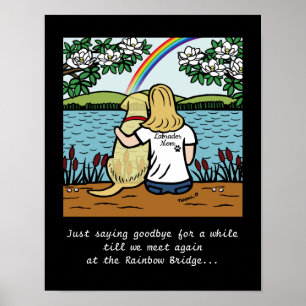 Poster jaune Labrador Angel et maman Blonde L