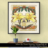 Poster Jaune Lily Victorienne Fleur Gratitude Bonheur