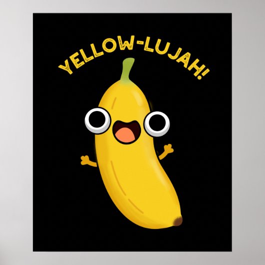 Poster Jaune Luja Funny Banana Pun Dark BG (Devant)