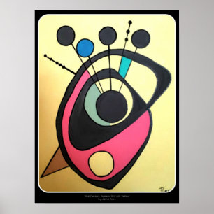 Poster "Jaune moderne de la vie de la moitié du siècle