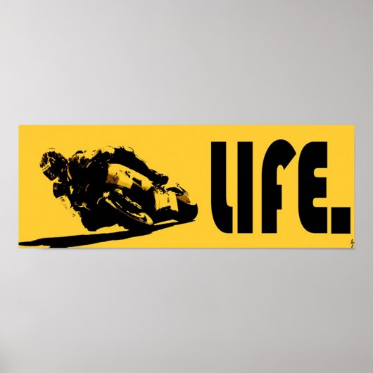 Poster jaune Moto Life (Devant)
