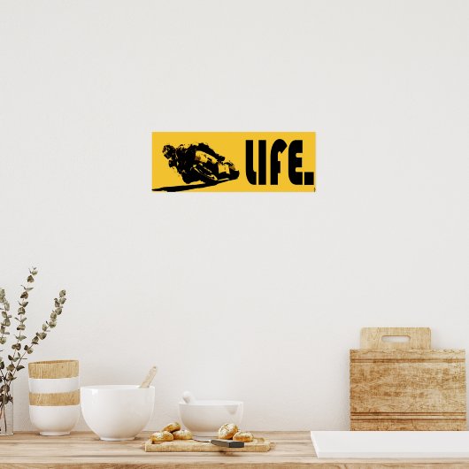 Poster jaune Moto Life (Cuisine)