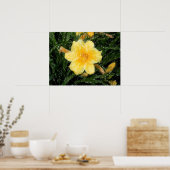 Poster Jaune Narcissus Fleur abstrait art original (Cuisine)