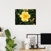 Poster Jaune Narcissus Fleur abstrait art original (Bureau à domicile)