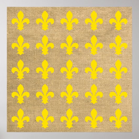 Poster Jaune Parisien Moods Fleur de Lys Motif (Devant)