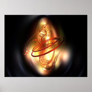 Poster Jaune rouge brillant