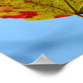 Poster jaune rouge feuille d'érable (Coin)