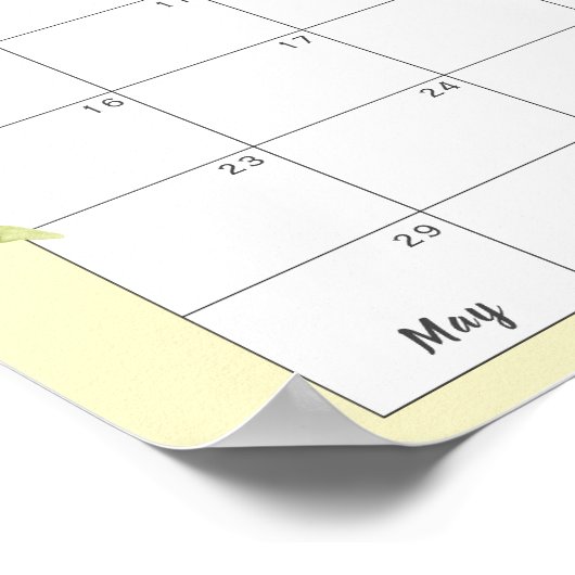 Poster Jaune Safari jungle bébé date de naissance jeu de  (Coin)