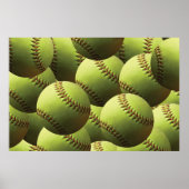 Poster Jaune Softball Fastpitball Multiball (Devant)