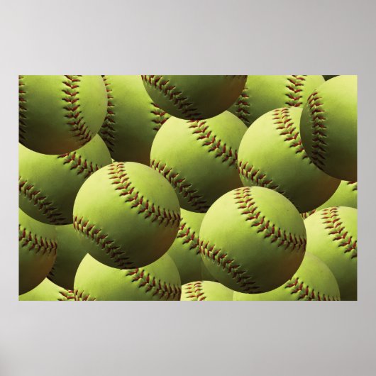 Poster Jaune Softball Fastpitball Multiball (Devant)