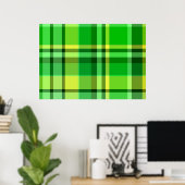 Poster Jaune vert plaid (Bureau à domicile)