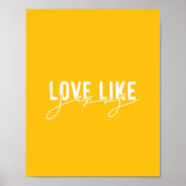 Poster Jaune vif Amour comme Jésus chrétien (Devant)