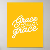 Poster Jaune vif Grâce chrétienne sur grâce (Devant)
