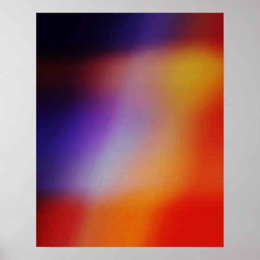 Poster jaune violet rouge et orange Abstrait brill (Devant)
