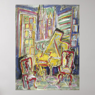 Poster Jaune, Violoncelle, Mellow