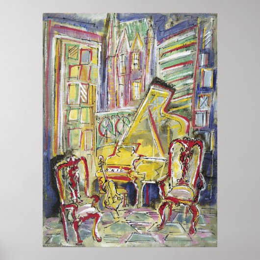 Poster Jaune, Violoncelle, Mellow (Devant)