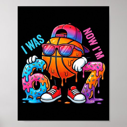 Poster J'avais 6 ans J'ai 7 ans Anniversaire Basket-ball (Devant)