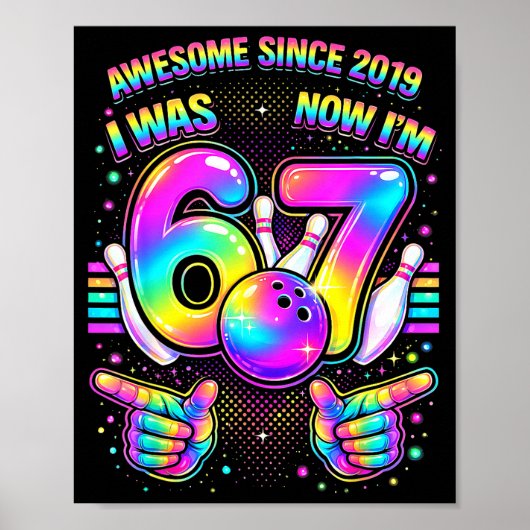 Poster J'avais 6 ans, j'ai 7 ans, fête d'anniversaire de (Devant)
