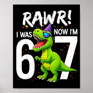 Poster J'avais 6 ans maintenant j'ai 7 ans 7ème anniversa
