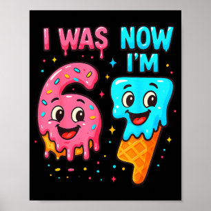 Poster J'avais 6 ans maintenant j'ai 7 ans Anniversaire 6