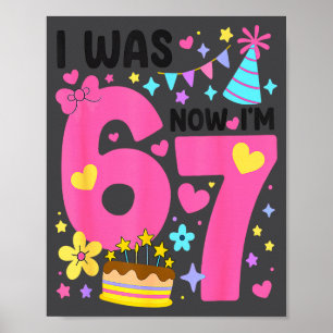 Poster J'avais 6 ans maintenant j'ai 7 ans Anniversaire 7