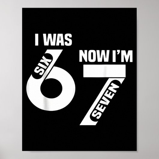 Poster J'avais 6 ans maintenant j'ai 7 ans drôle 7e anniv (Devant)