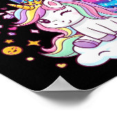 Poster J'avais 6 ans maintenant j'ai 7 ans fille licorne (Coin)