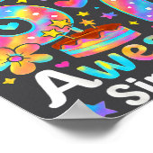 Poster J'avais 6 ans maintenant j'ai 7 ans Tie Dye Annive (Coin)