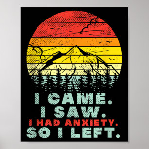 Poster J'Avais De L'Anxiété, Vintage Coucher De Soleil Ra