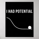Poster J'avais du potentiel Citation minimale drôle et sa (Devant)