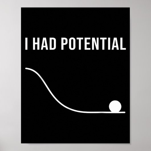 Poster J'avais du potentiel Citation minimale drôle et sa (Devant)