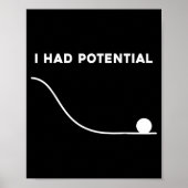 Poster J'avais du potentiel Citation minimale drôle et sa (Devant)