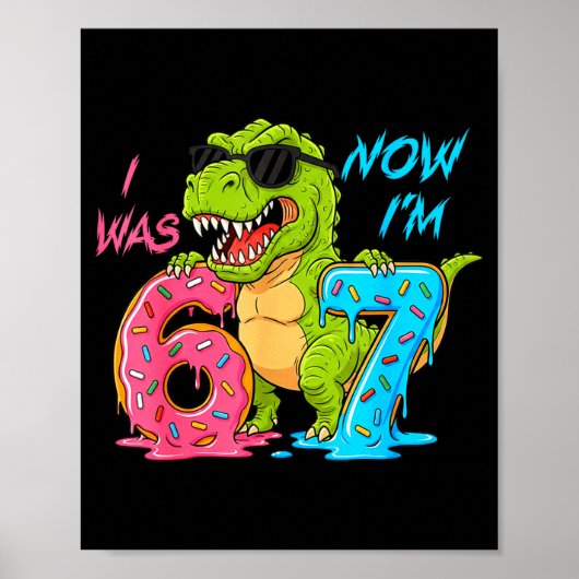 Poster J'avais six ans maintenant j'ai sept ans T-rex din (Devant)