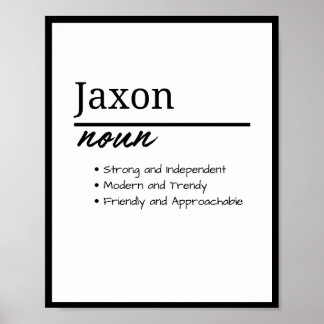 Poster Jaxon, Définition de prénom garcon personnalisé