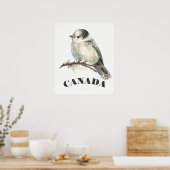 Poster Jay gris gris d'oiseaux du Canada, Jack Whiskey (Cuisine)