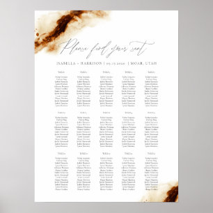 Poster JAYLA   Boho Terracotta Burnt Orange Seating Chart