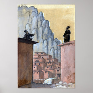 Poster Jāzeps Grosvalds Kurdes sur le toit