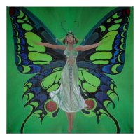 Jazz Age Showgirl Flapper portant des ailes papill