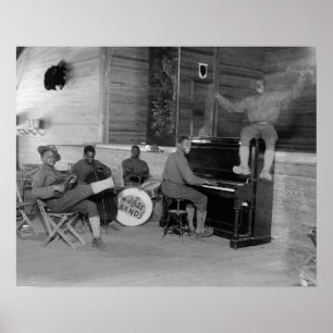 Poster Jazz Band, 1918. Photo vintage