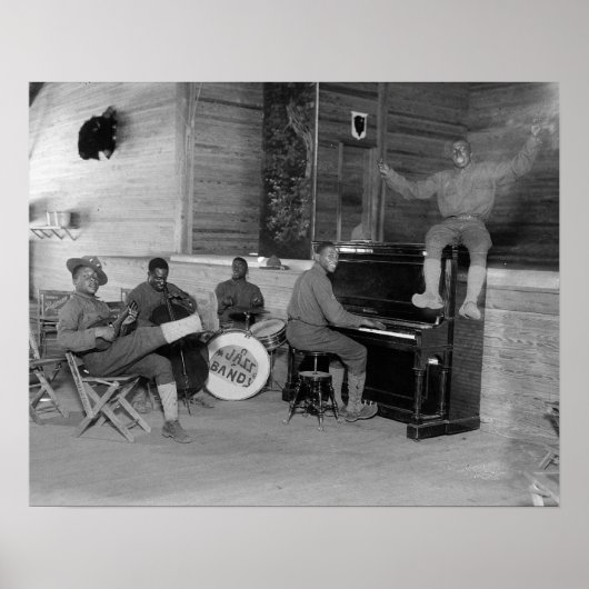 Poster Jazz Band, 1918. Photo vintage (Devant)