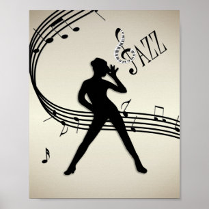 Poster Jazz Dance Golden Music