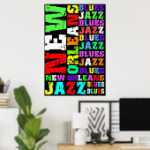 Poster Jazz de la Nouvelle-Orléans (Bureau à domicile)
