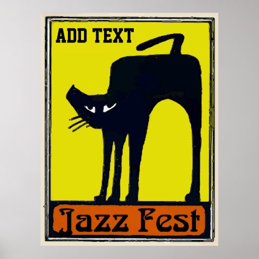 Poster Jazz Fest Ajouter le texte Black Cat (Devant)