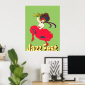 Poster Jazz Fest Lady with Horn (Bureau à domicile)