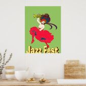 Poster Jazz Fest Lady with Horn (Cuisine)