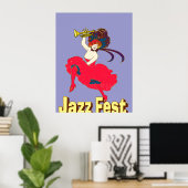 Poster Jazz Fest Lady with Horn (Bureau à domicile)