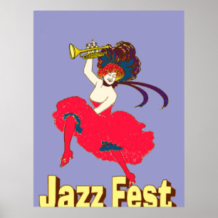 Poster Jazz Fest Lady with Horn
